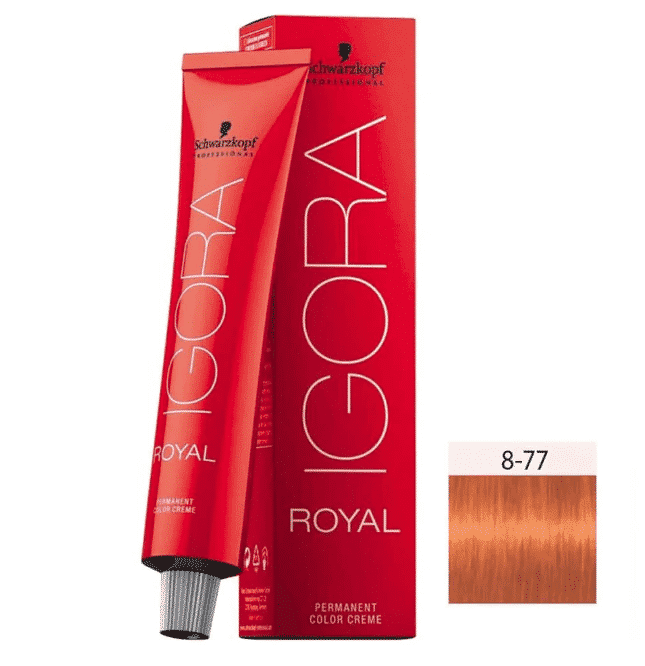 Schwarzkopf - Coloração Igora Royal 8/77 Louro Claro Acobreado Intenso 60 ml